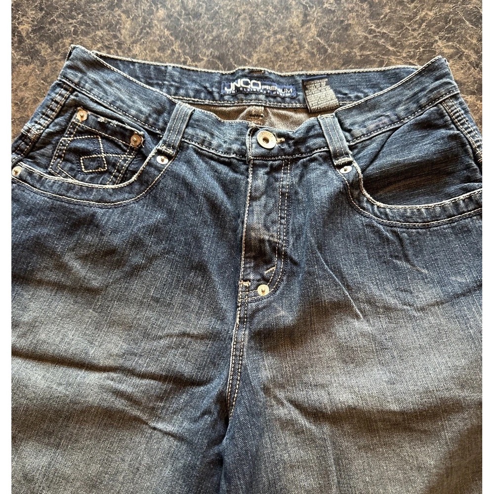 Jnco Premium Jean Shorts 32 Vintage 90s Medium Wash Blue Retro Baggy